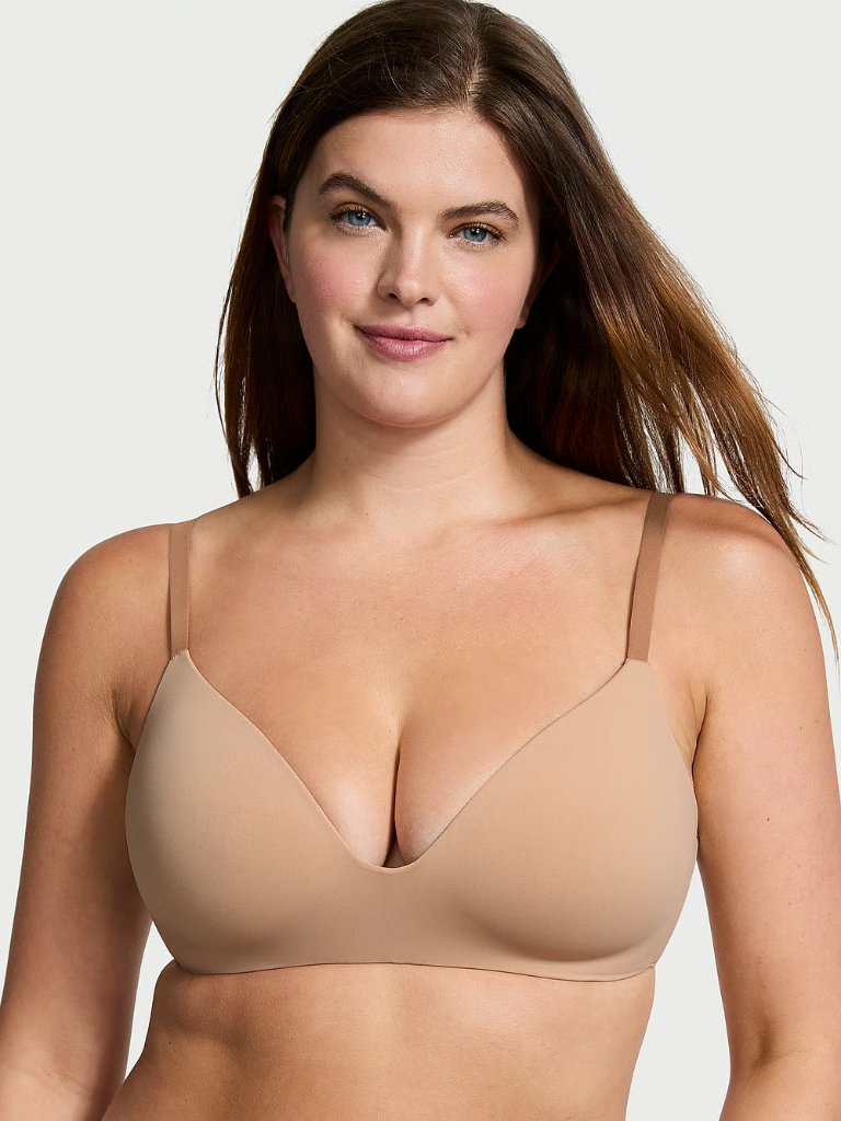Victoria’s Secret T-Shirt Lightly Lined Wireless Bra Nude Beige Everyday 32ddd